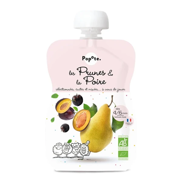 Gourde Prunes Poire - POPOTE - 120g
