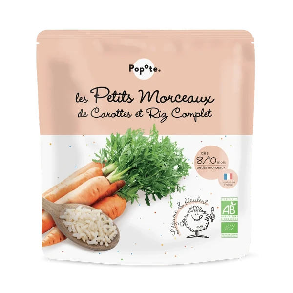 Les Petits Morceaux Carottes & Riz Complet - POPOTE - 190g